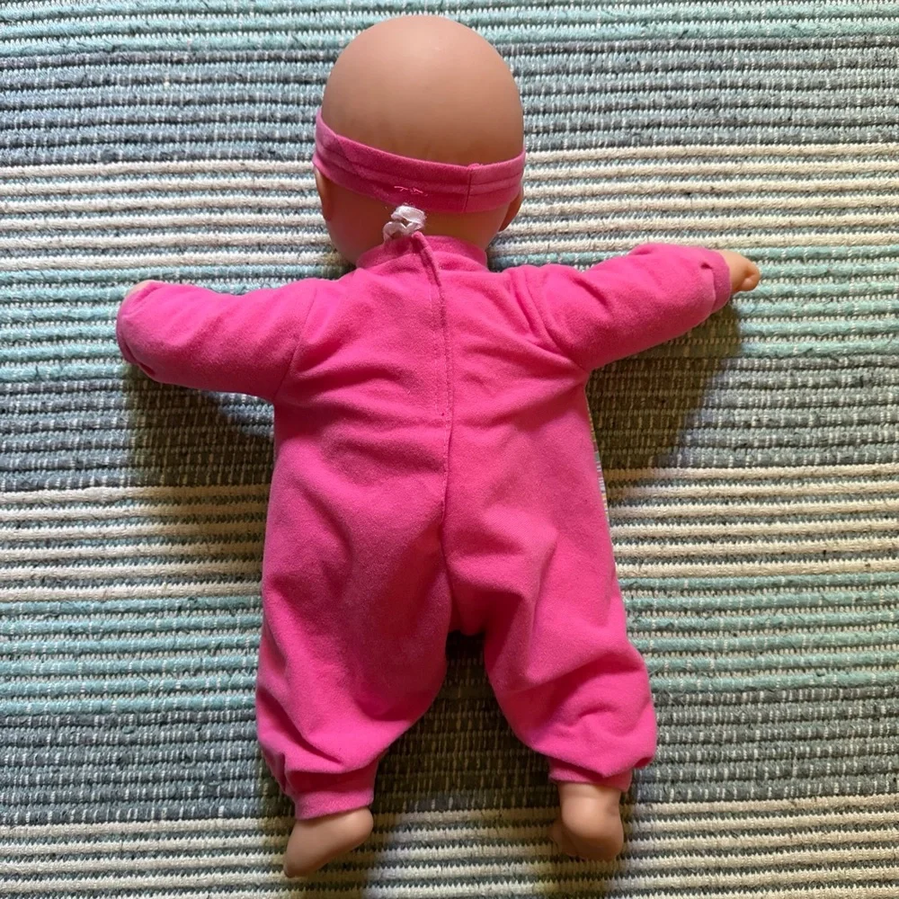 4/$25 Pink Plush Baby Doll with Blue Bow Headband - Kids Toys